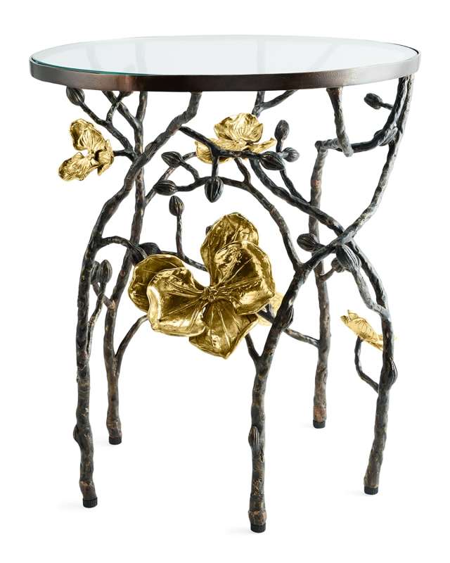 Gold Orchid Accent Table
